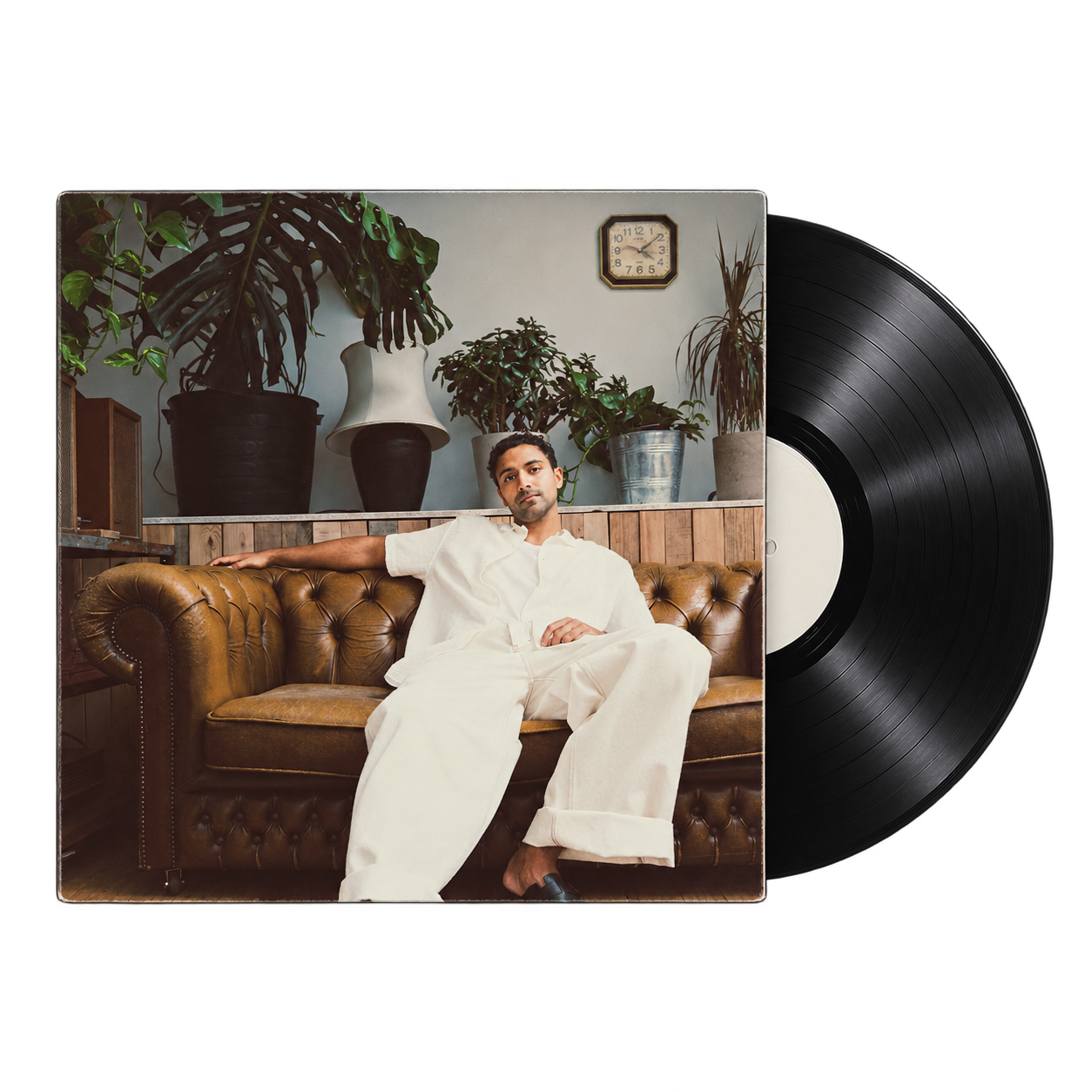 Home Sweet Home album sleeve with its black vinyl record partially visible